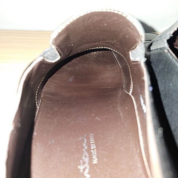 Santoni Loafer Smooth Calf Leather Mens Slip On Black Size 11 Extra Wide main image 4